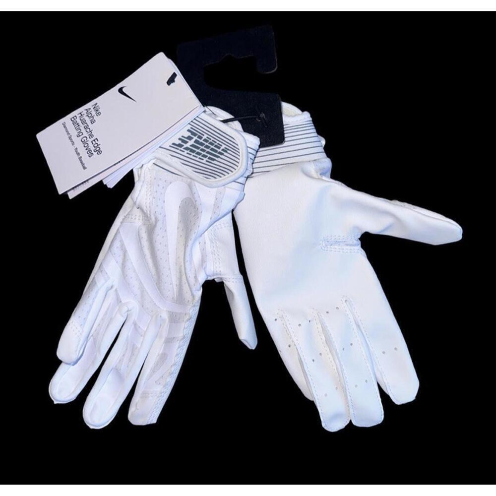 Nike Alpha Huarache Edge Batting Gloves Youth Small White